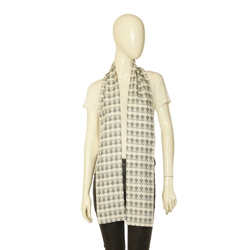 Thomas Wylde Gray with Skulls Print Long Scarf Wrap Foulard - Picture 5 of 6