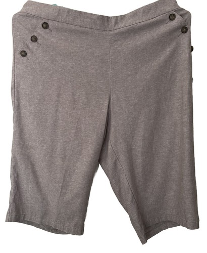 Lane Bryant Pant Capri Linen Blend Gaucho Tan Sailor Culottes Crop Plus 26 New