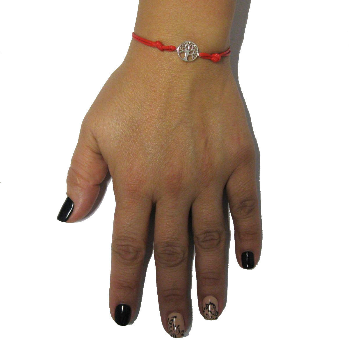 Sterling Silver Bracelet Stamped Solid 925 Tree Of Life With Red String ...
