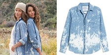 Frank Eileen 268 Eileen Famous Denim Shirt in Bleach Splatter; S