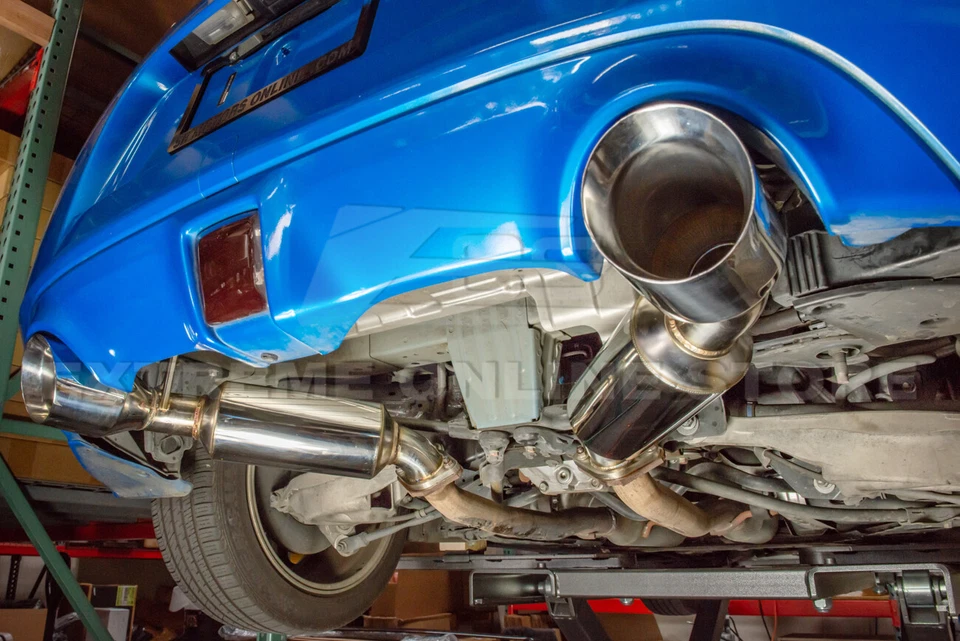 Eje trasero de acero inoxidable de 4,5 pulgadas con doble punta de escape para Nissan 370Z Z34 09-Up Foto 3 de 4