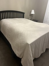 King Casaluna Heavyweight Linen Blend Comforter Cream Ivory Bedspread