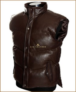 leather bubble vest