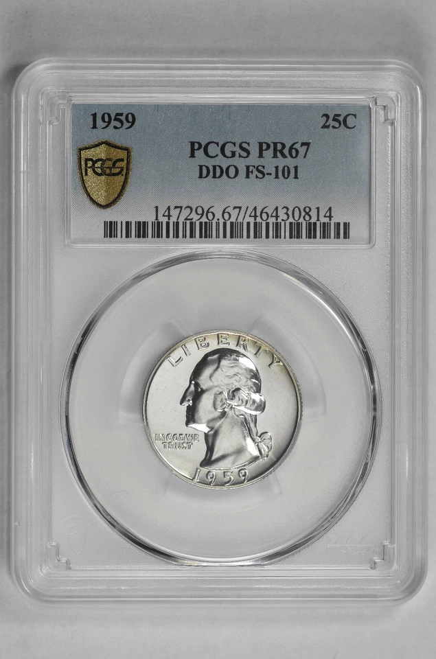 1959 25C Silver Proof Washington Quarter PCGS PR 67 DDO FS-101 - Image 2 of 3