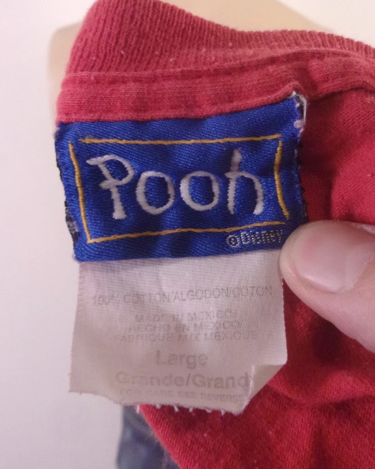 Camiseta de colección años 90 Jerry Leigh Winnie The Pooh suave difusa texturizada talla L Foto 4 de 4