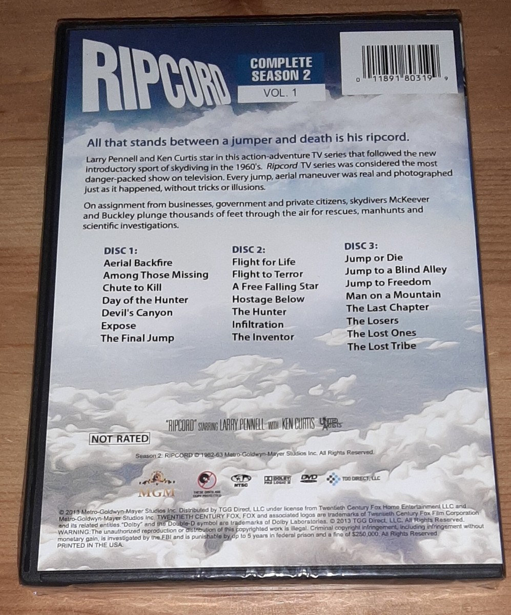 Ripcord: Season 2, Vol. 1 (DVD, 3-Disc Set, NEW) Larry Pennell