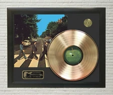 Beatles Abbey Road Framed Legends Of Music Gold LP Record Display