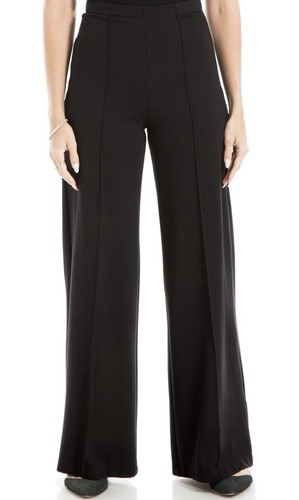 Max Studio Women's High Waist Wide Leg Ponte Pant Gray