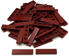 Lego 50 New Dark Red Tiles Flat Smooth 1 x 4 Stud Pieces