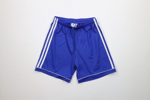 Vintage Adidas Herren Small Spell Out Jogging Laufen Fußball Shorts Royal Blau