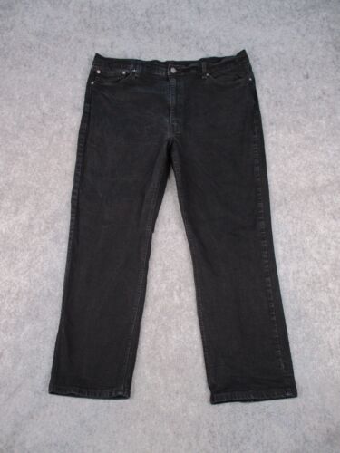 Levis Jeans Mens 42x30 Black Denim 541 Athletic Fit Tapered Stretch Flex Pants - Picture 1 of 12