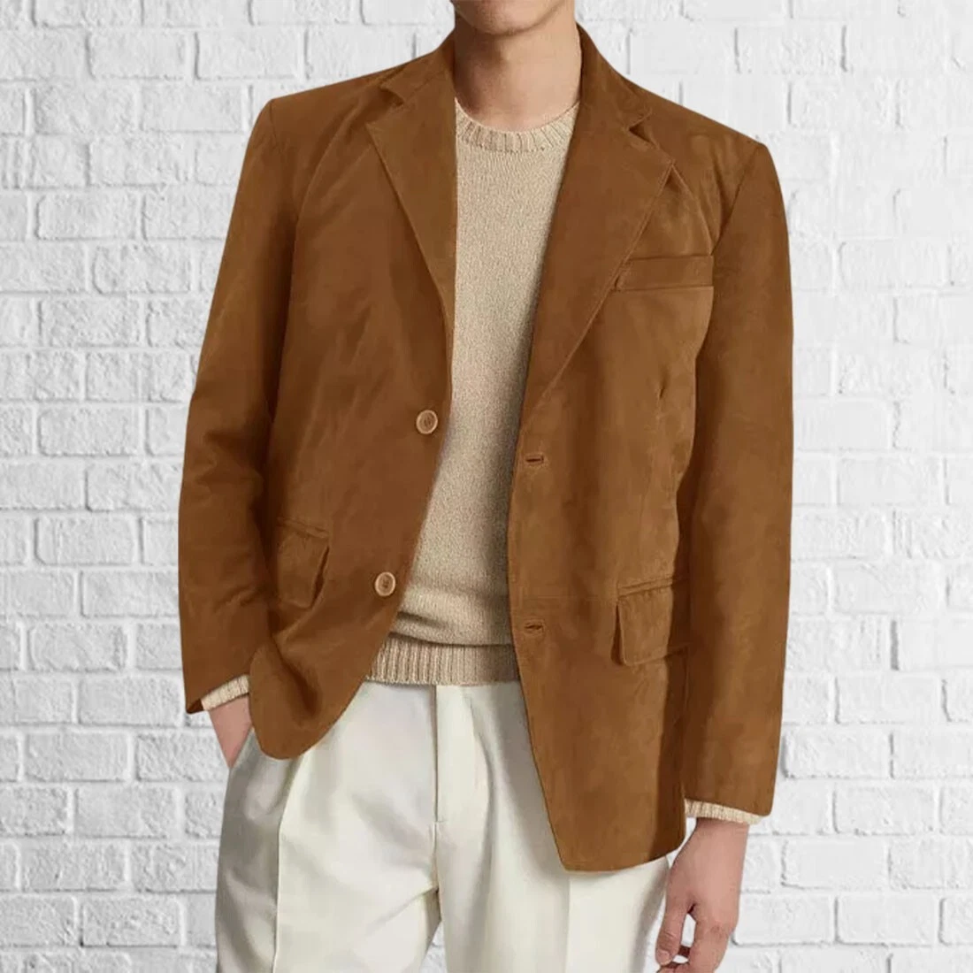 Men's sheep suede leather blazer, soft and stylish button jacket
Opens in a new window or tab