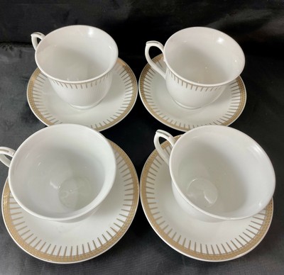T Limoges Porcelain Lorren Lorenzo Porcelain Tea Cups & Saucers (8) 4 Of Each