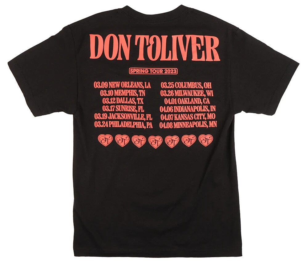 Don Toliver Love Sick 2023 Concert Tour Official Merch Black T