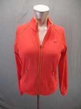 NIKE DRI-FIT Size S 4-6 Womens Orange Full Zip Pocket Slim Track Jacket 257