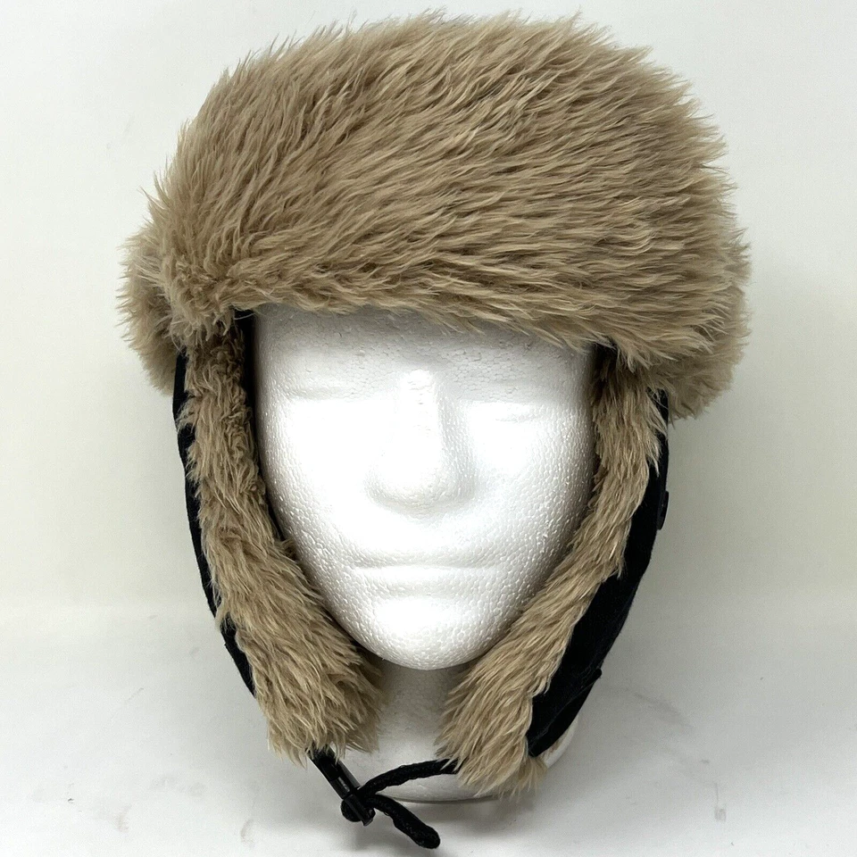 Boné de caça e snowboard KB ETHOS chapéu caçador masculino preto forrado de colcha lona pele sintética - Imagem 2 de 4