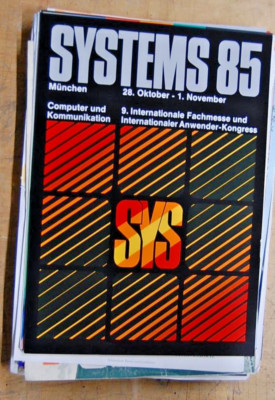 Plakat SYSTEMS 1985 München Messe Computer Kommunikation Original DIN A2 Top!
