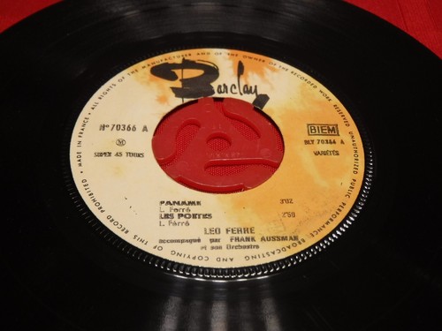 Léo Ferré Paname 7" 45 RPM Barclay 70366 Les Poètes Jolie Môme Merde À Vauban - Imagen 3 de 8
