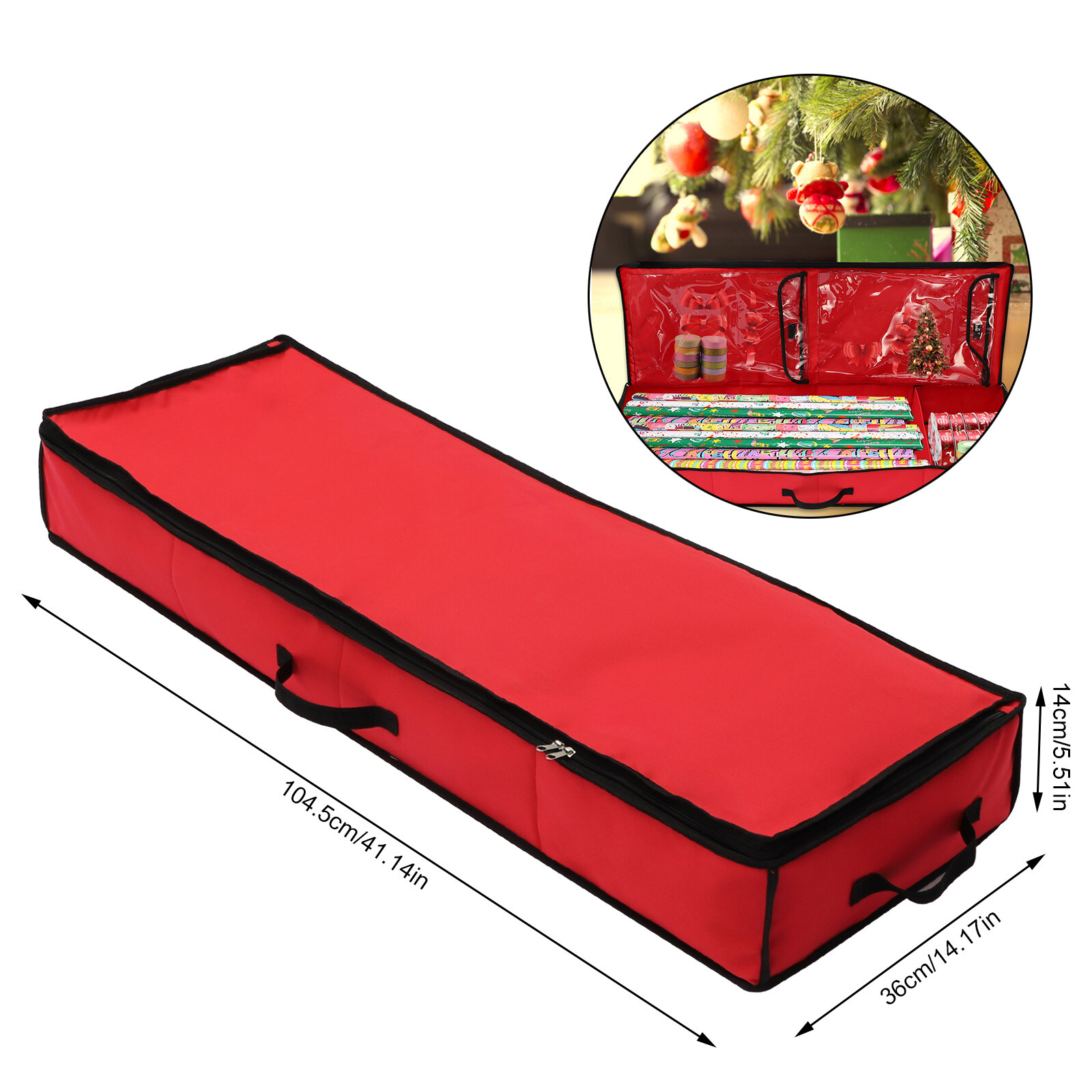 2023 Christmas Wrapping Paper Storage Bag Gift Wrap Decoration Tidy