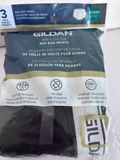 Mens Cotton Mid-Rise Briefs Gildan 3 Pack Size XL 40  -42  Solids 100 Cotton NEW