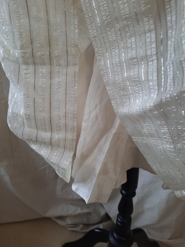 Original Genuine Vintage 1950s White Silver Stripe Prom/party Dress Sz 8 Wedding - Picture 7 of 15
