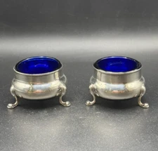 Pair of Antique American Gorham Sterling Silver Open Salt Cellars - 1870