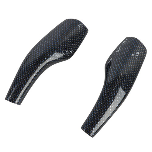 Blue Carbon Fiber Steering Wheel Paddle Shift Trim Cover For Tesla Model 3 / Y - Picture 7 of 11