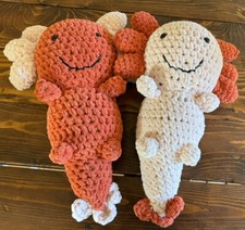 Axolotl Plush Amigurumi Crochet Stuffed Dolls, Set Of 2 Dolls
