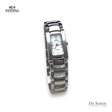 FESTINA F8886 UNISEX Steel Rectangular White Dial Roman Numbers Watch