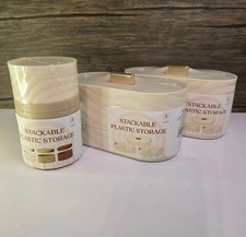 Lot Of 3 Cream Bathroom Storage Organizer Set Horizon