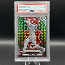 2022 Panini Mosaic - 2021 Award Winners Shohei Ohtani #281 Green Mosaic PSA 10