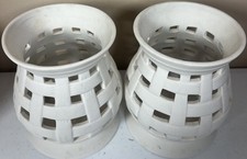 Set of 2 Ceramic Lattice Basketweave Wax Melt...