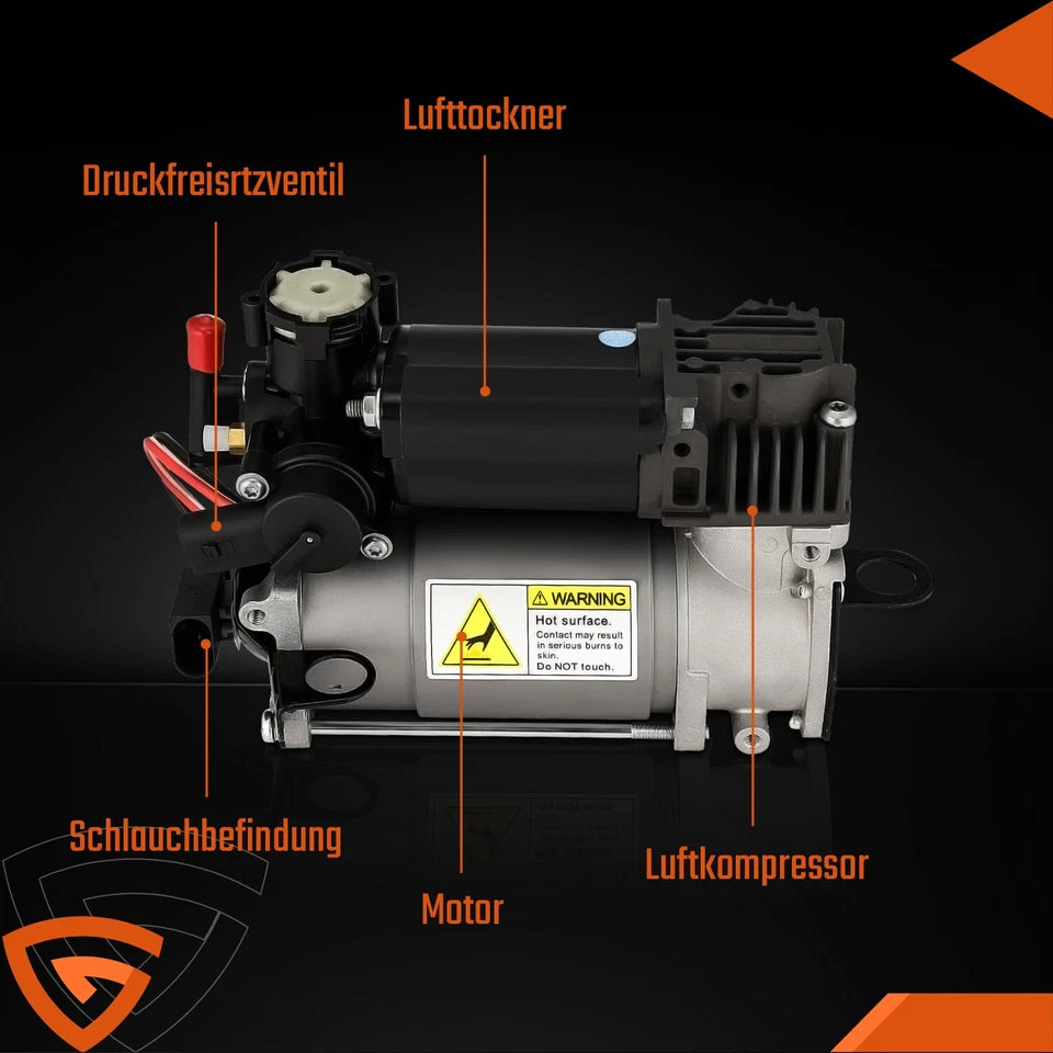 Luftfederung Kompressor + Paar Hinten Luftfedern für Mercedes E-Klasse W211 S211 - Bild 2 von 4