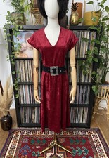 Vintage 1980s Red Velvet Richard Shops Dress