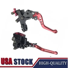 Universal 7/8" CNC Motorcycle Handlebar Brake Master Cylinder & Clutch Lever Set