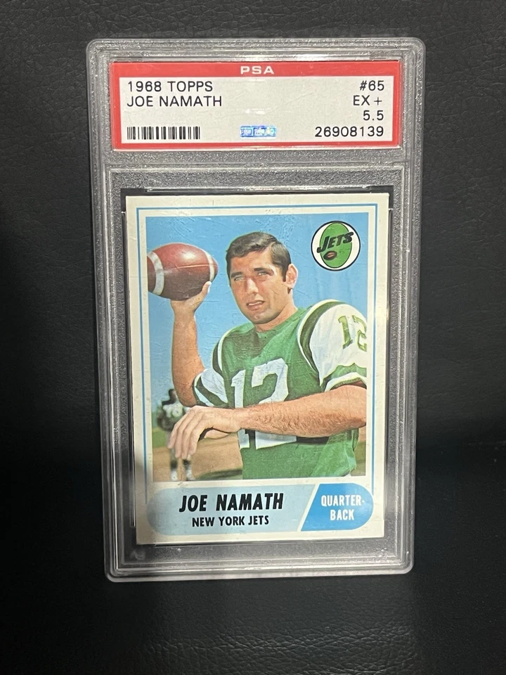 1968 Topps - Joe Namath #65 PSA EX+ 5.5 - Imagem 3 de 3