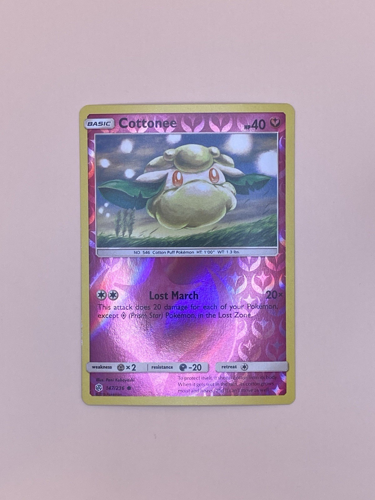 Pokémon TCG Cottonee Reverse Holo 147/236 SM Cosmic Eclipse Common