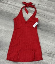 NWT Beverly & Beck Women’s Small Red Halter Bow Mini Dress Coquette Girly