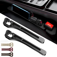 Car Seat Gap Filler Set of 2, Seat Side Gap Filler with Organizer Car (Black)