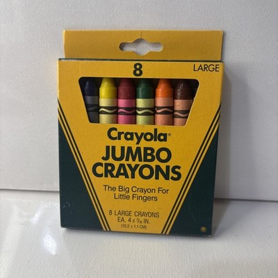Vintage Crayola Crayons 8 Pack Binney & Smith 1984 JUMBO For Little Fingers