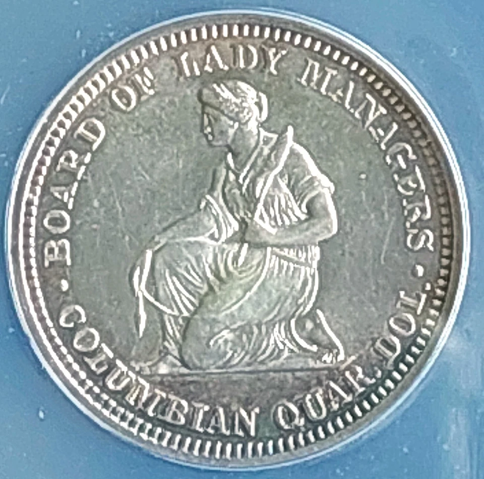 1893 25 C Isabella , ANACS AU 58 details,   nice silver coin    #1989 , # 64-19 - Image 2 of 4