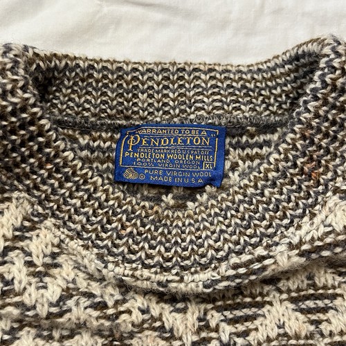 Vintage Pendleton Wool Pullover Sweater Geometric Pattern Xmas Boxy XL USA Made - Picture 3 of 6