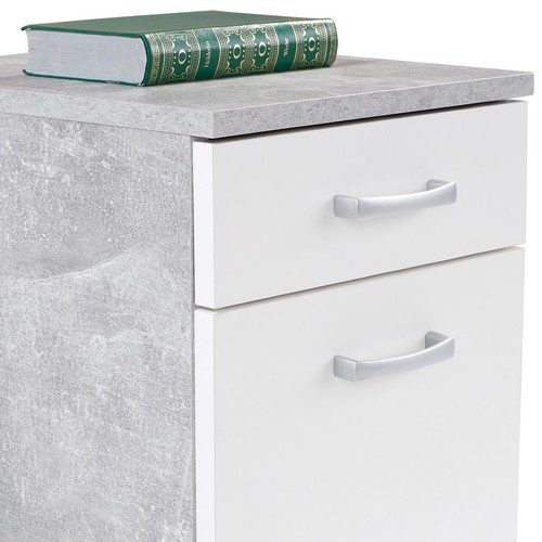 Rollcontainer - weiß - Beton-Optik - 33 cm breit - Bild 10 von 10