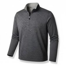 Johnston  Murphy Performance Quarter Zip Pullover Heather Gray XL