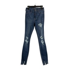 Hollister Jeans 00 high-Rise Jean Jegging Raw hem Pants Distressed Holey Grunge