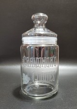 Etched Clear Glass Canister, Grandmom's Goodies, 8" Tall, Made In France