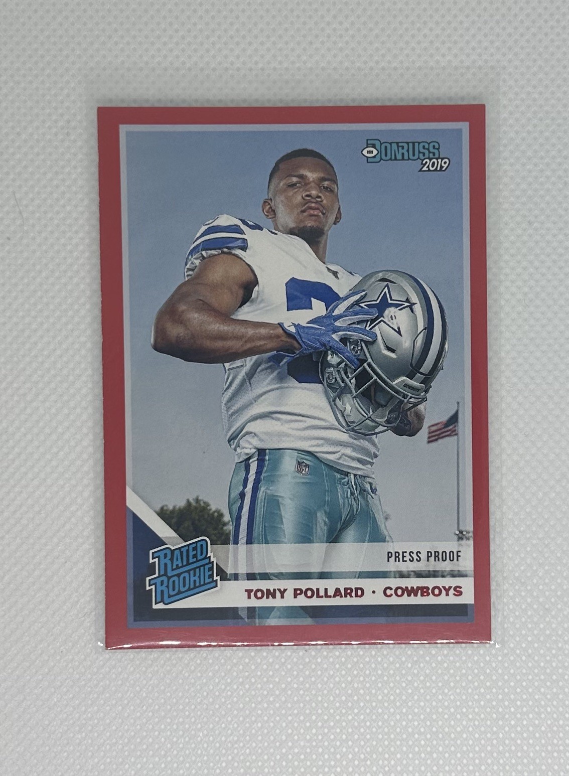 2019 Donruss Press Proof Red Rated Rookie RC #337 Tony Pollard Dallas Cowboys