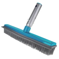 13" Pool Brush with Rubber Bristles and Squeegee Edge - For Above-Ground Pools