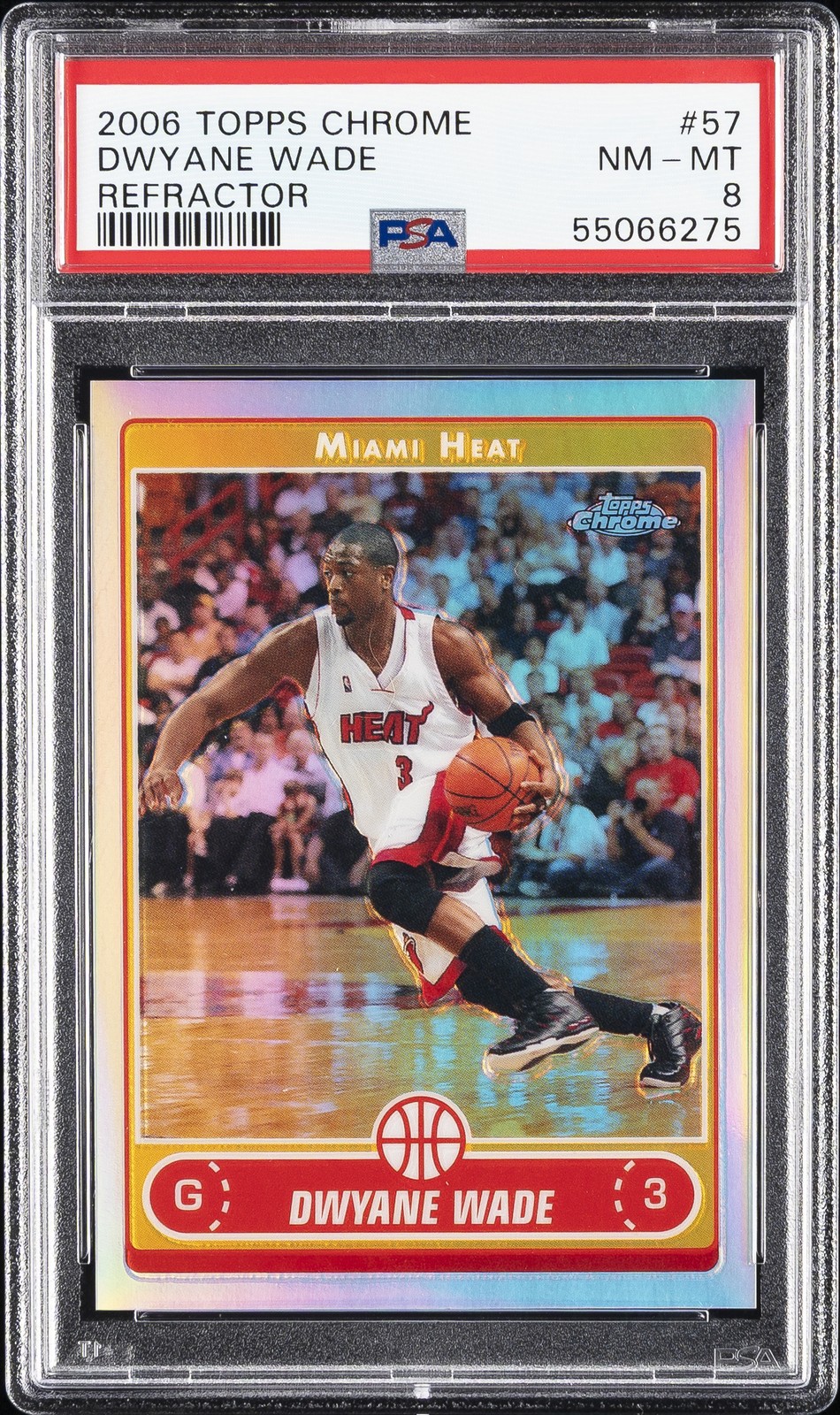 2006 TOPPS CHROME REFRACTOR #57 DWYANE WADE PSA 8