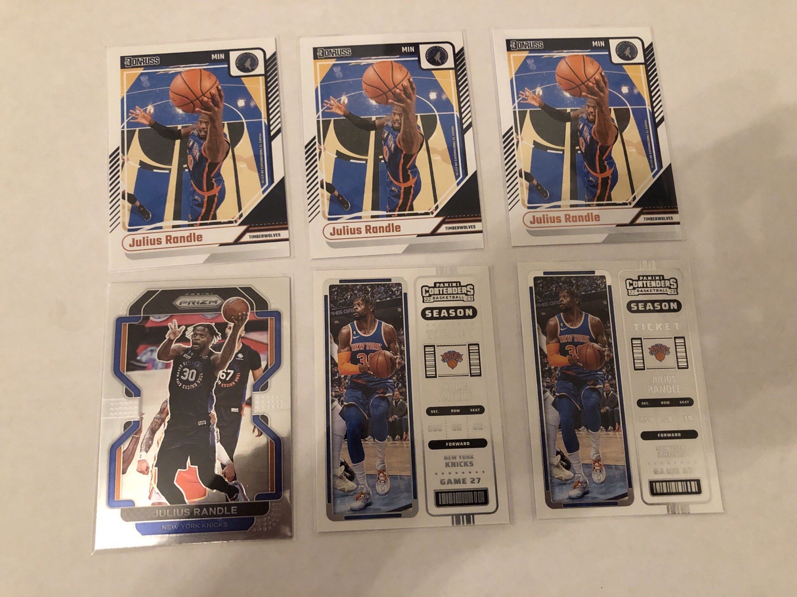 Lot 6 Julius Randle Basketball NBA Cards New York Knicks Minnesota Timberwolves